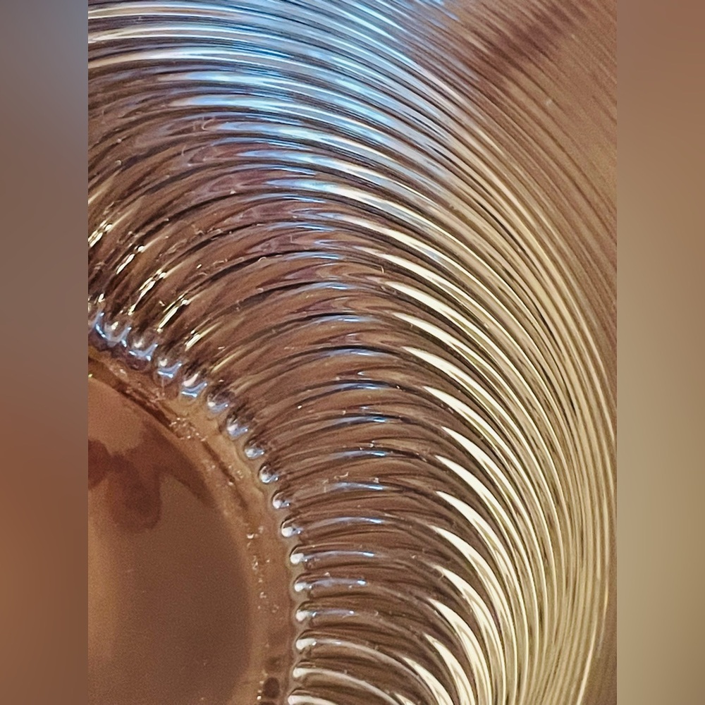 Vintage Murano-Style Spiral Optic Glass Centerpiece Gold Rimmed Bowl, 12 Inches - Picture 6 of 7